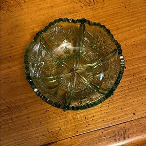 Vintage Green Glass Bowl